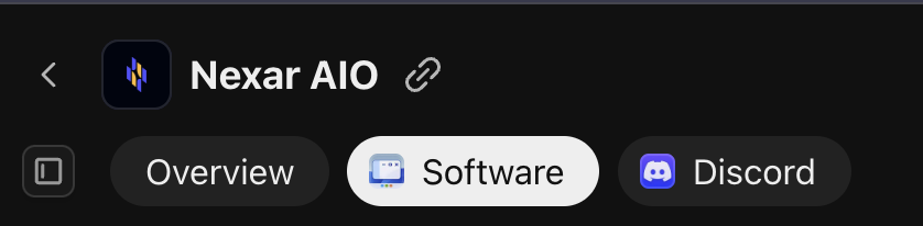 Navigate to Software tab