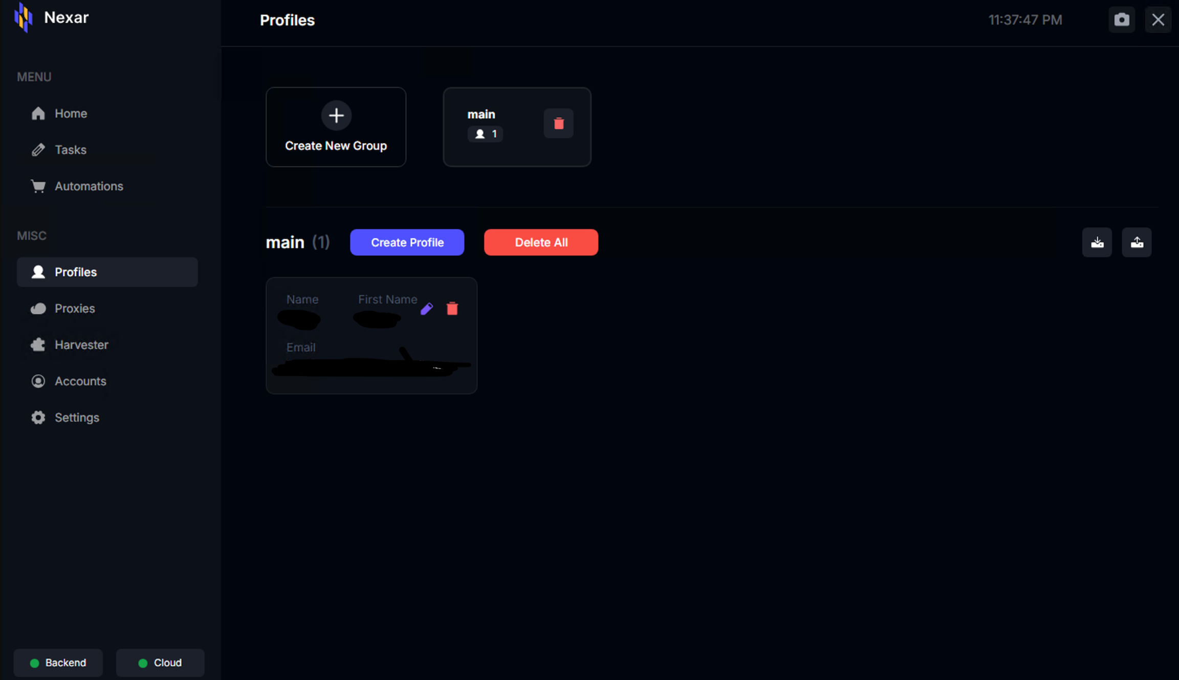 Profiles Configuration